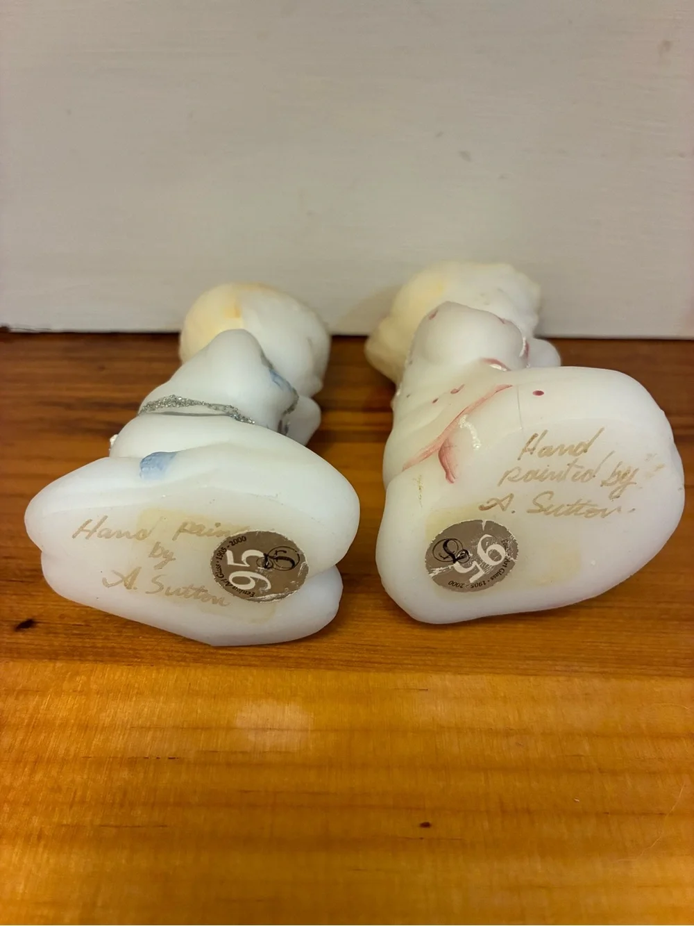 Rare Vintage Fenton Art Glass Kneeling Praying Children Figurine Pair